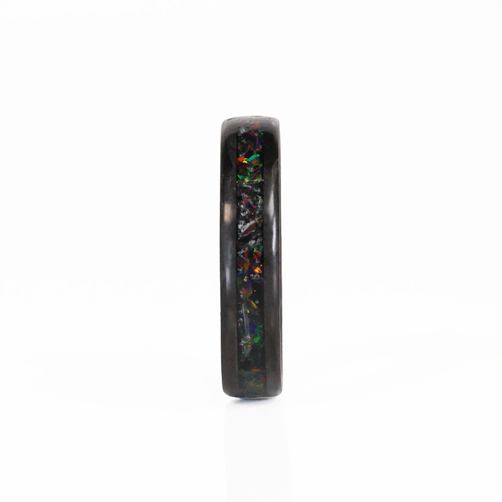 Crushed Opal Ring with Carbon Fiber Rails and Liner Front View