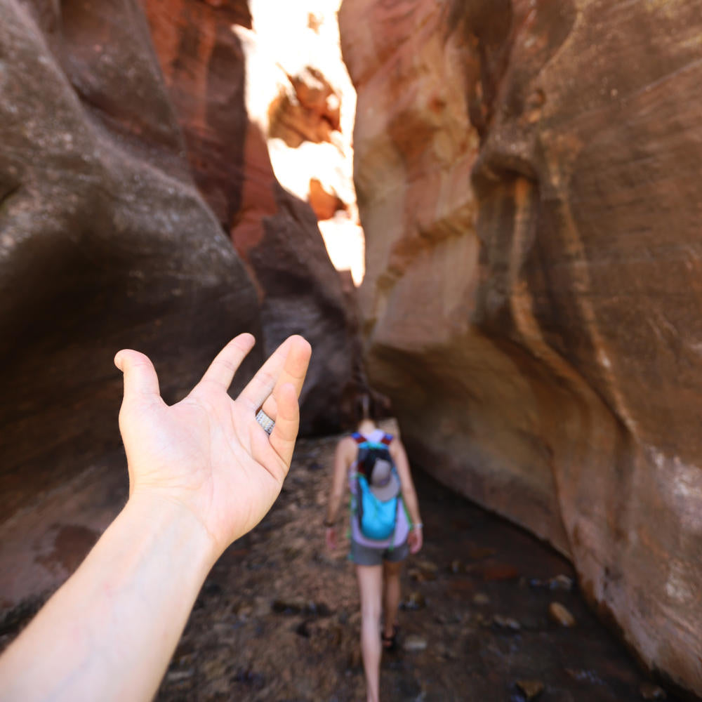 fiberglass ring with carbon fiber sleeve worn while hiking