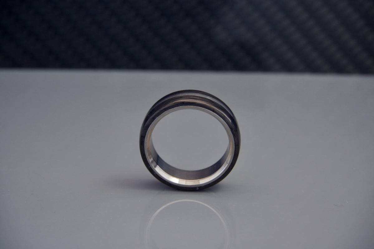 Titanium Graphite Ring Titan Carbon Fiber Titanium Ring | Unbreakable Strength ...