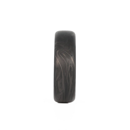 Forged Carbon Wedding Band with Whiskey Barrel Wood Interior Front View