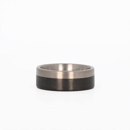 Men's Titanium Band with Carbon Fiber Laying Flat