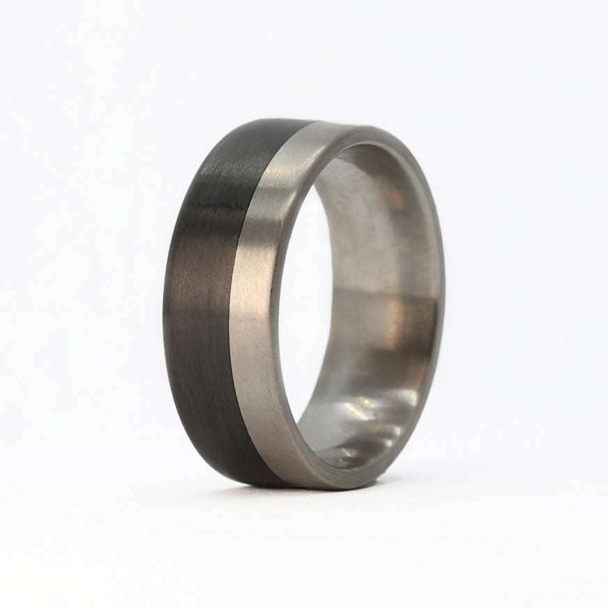 Men's Titanium Band with Carbon Fiber