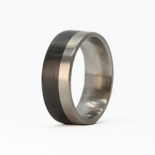 Men's Titanium Band with Carbon Fiber